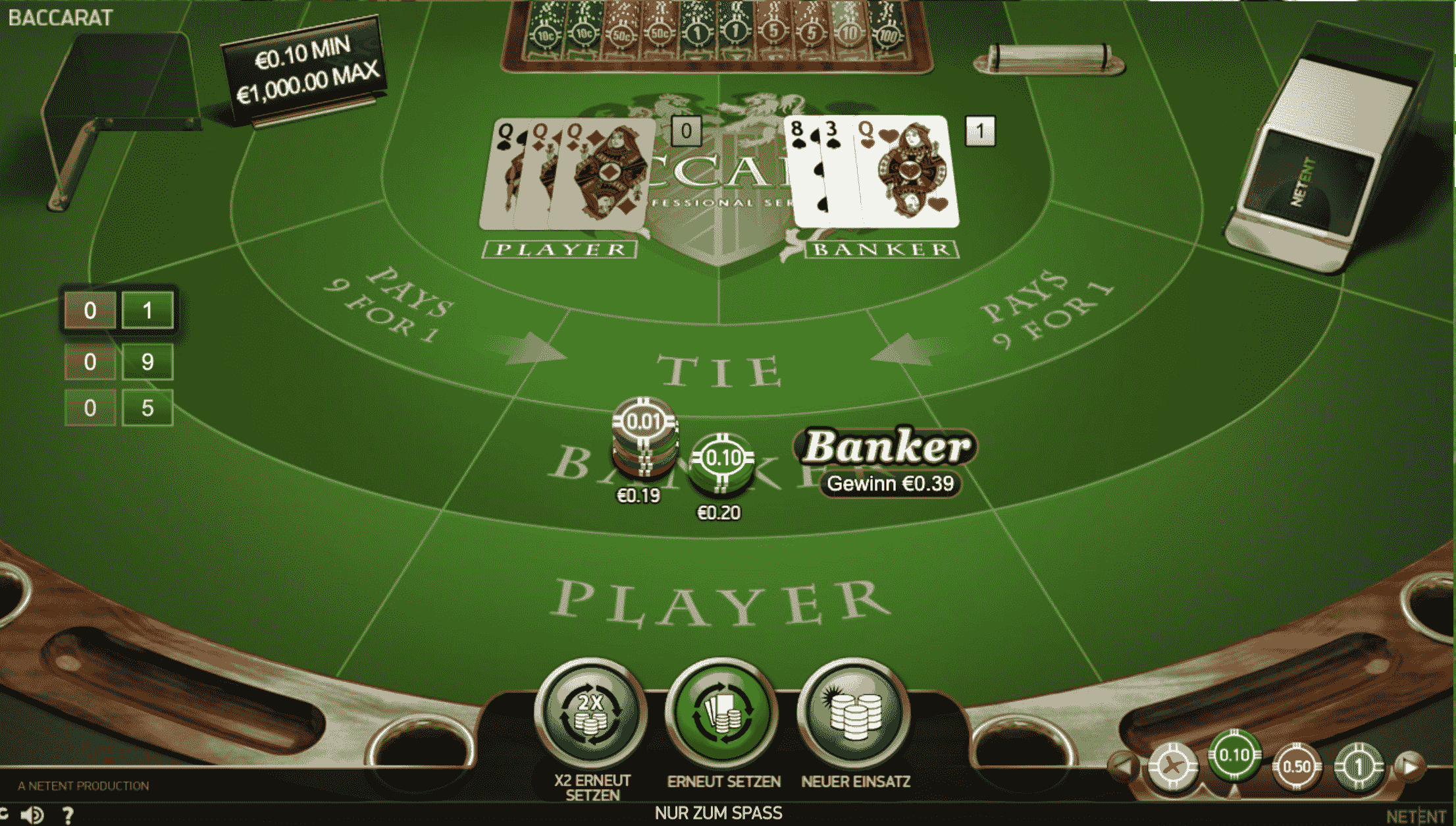 Baccarat kostenlos und um Echtgeld in Casinos aus Österreich