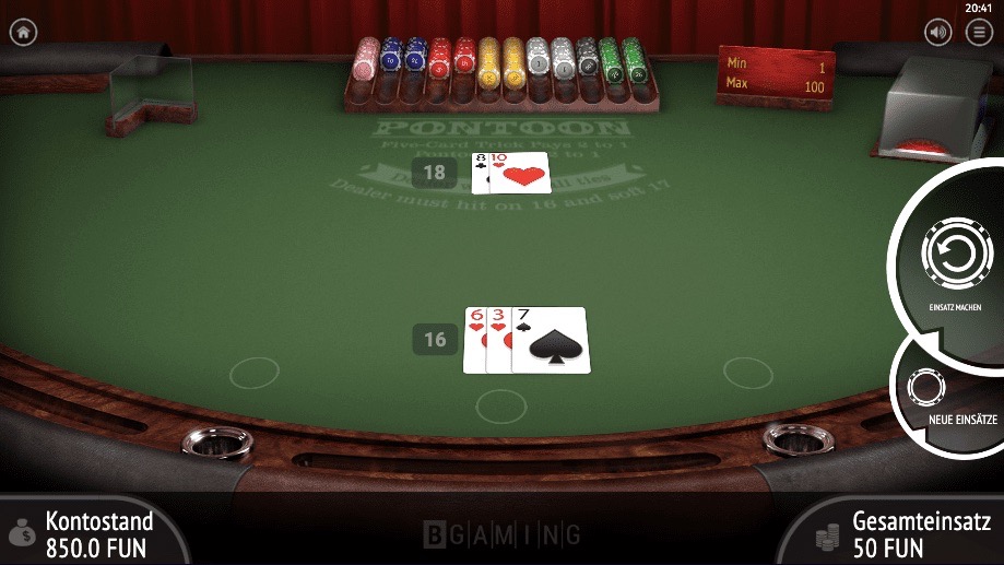 Blackjack Pontoon online spielen