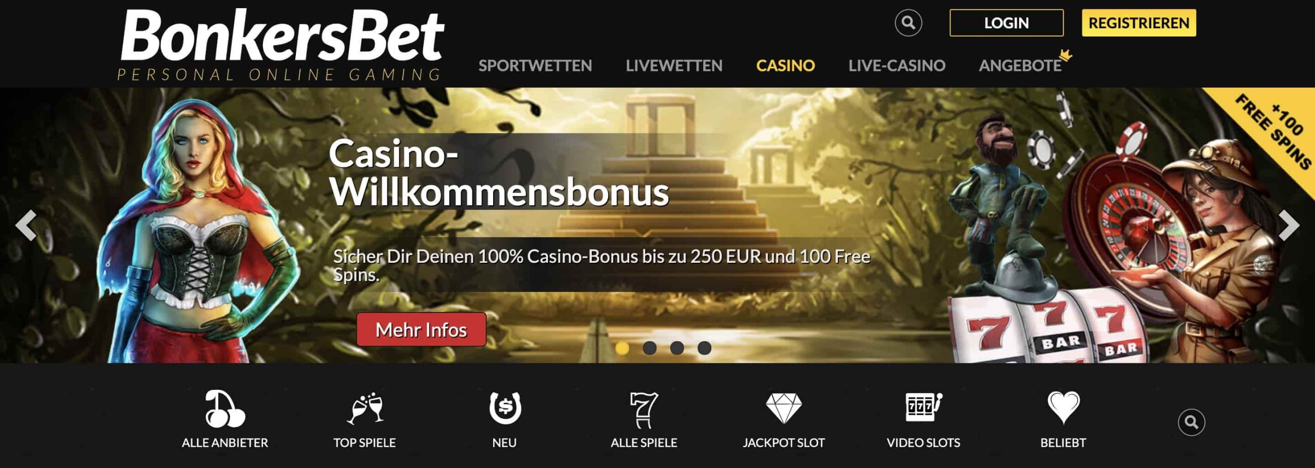 BonkersBet Casino Startseite