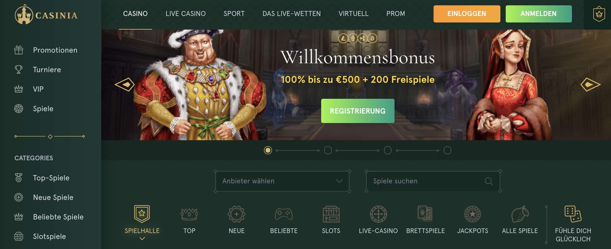 casiniaOnline casino homepage