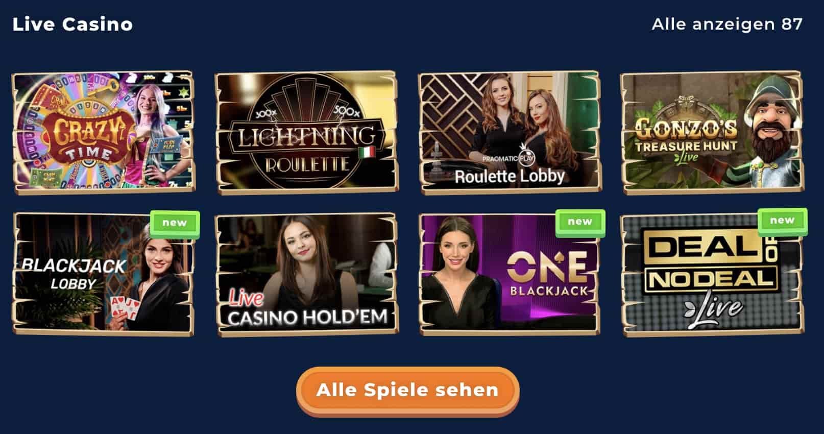 Casino Spielauswahl