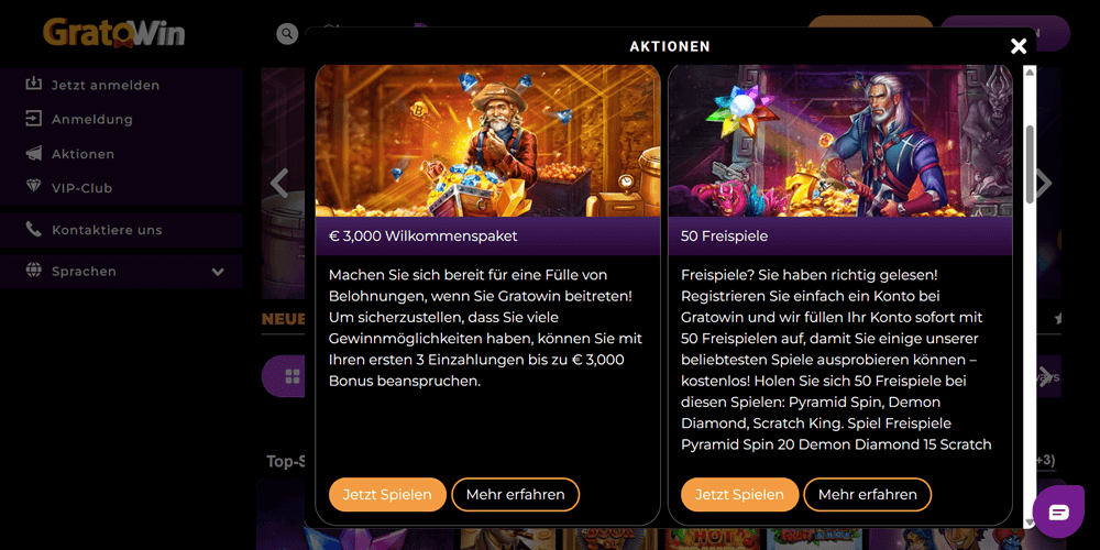 Gratowin Aktionen
