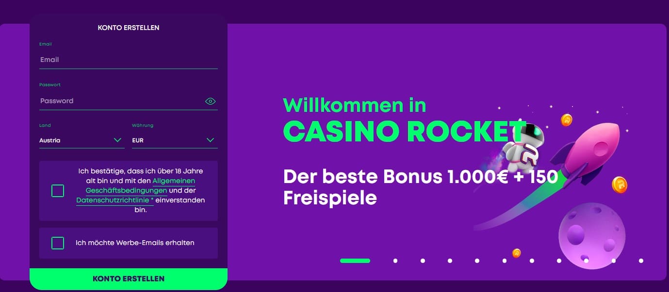 Rocket Casino log in