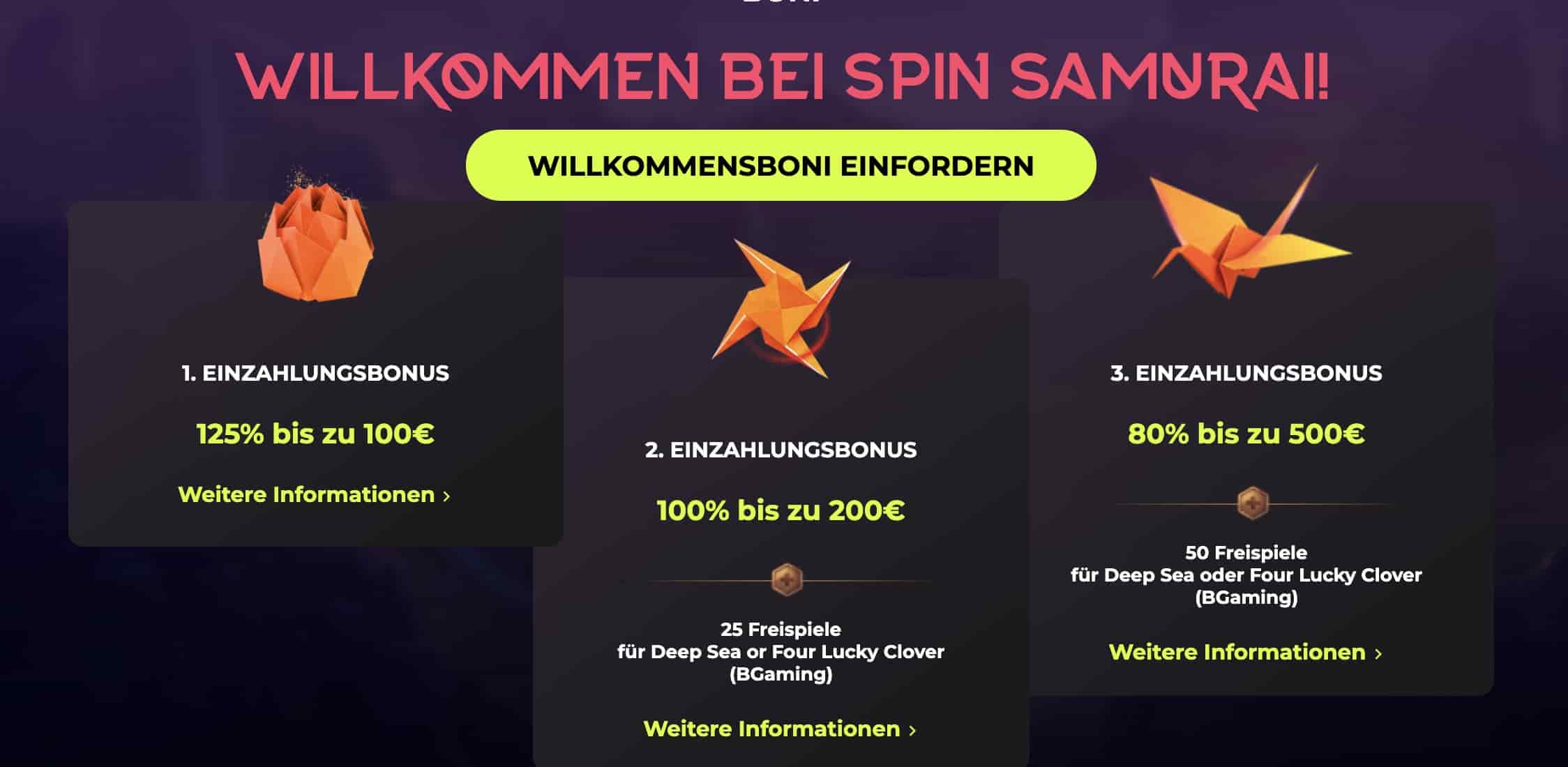 Spin Samurai Casino Bonus