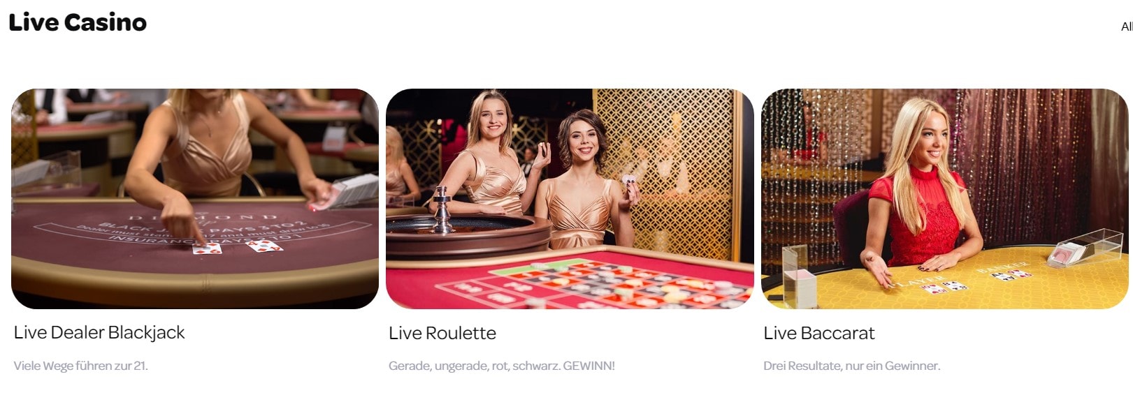 Spincasino Live Casino Spiele