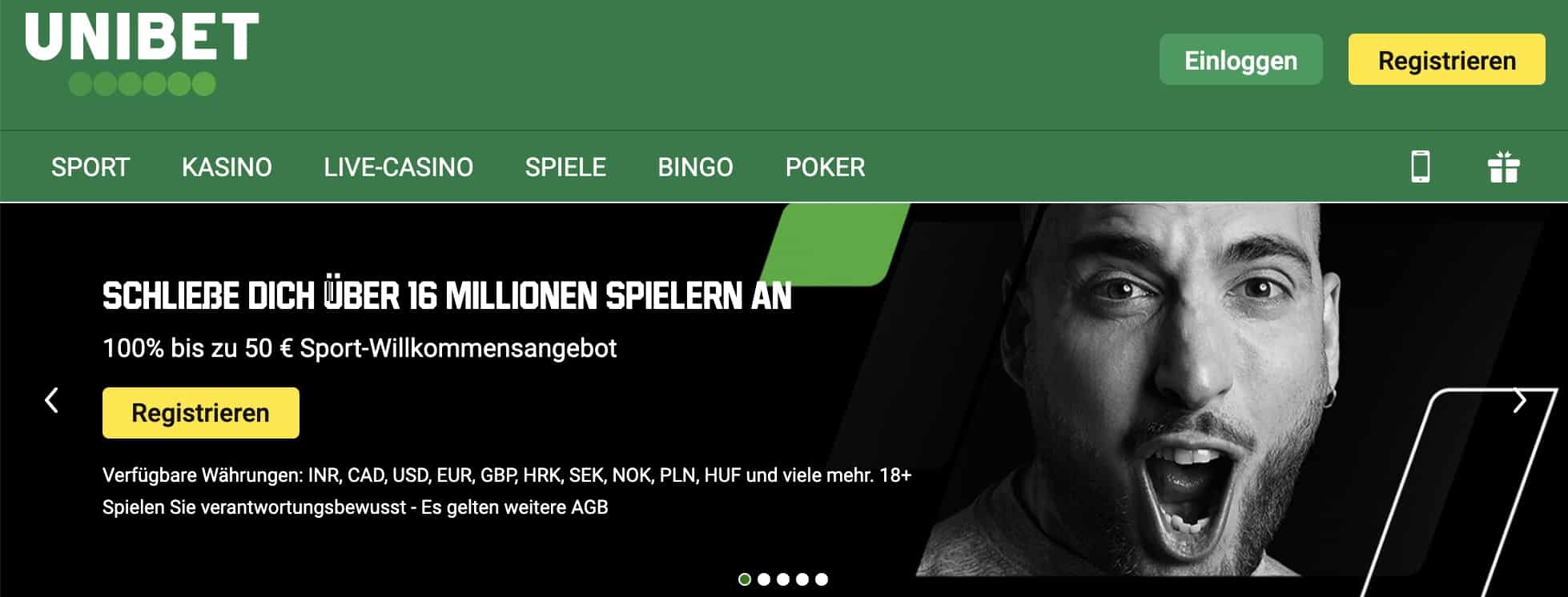 UnibetCasino Startseite