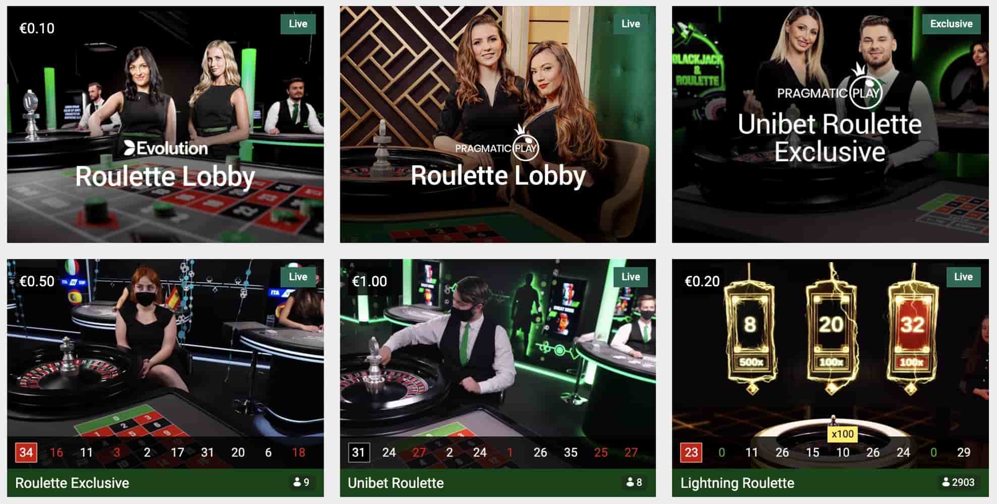 Unibet Live Roulette spielen