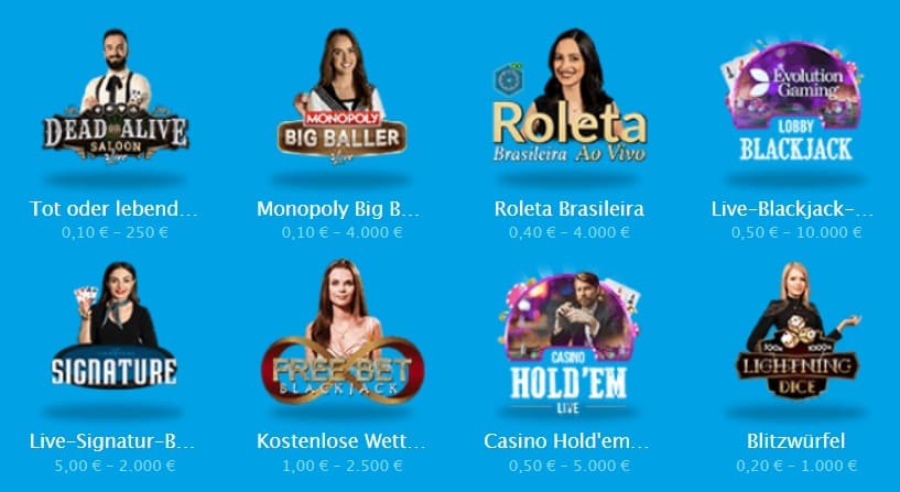 Vera&JohnCasino Live Spiele